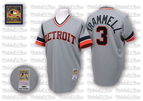 80% Discount Detroit Tigers 3 Alan Trammell Grey Throwback MLB Jersey